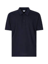 Cotton Short Sleeve Polo Shirt Dark Night - BOTTEGA VENETA - BALAAN 2