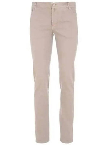 Leather patch beige denim pants 270213 - KITON - BALAAN 1