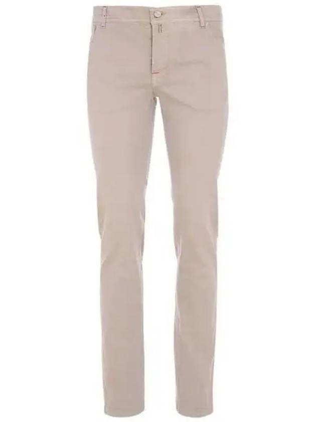 Leather patch beige denim pants 270213 - KITON - BALAAN 1