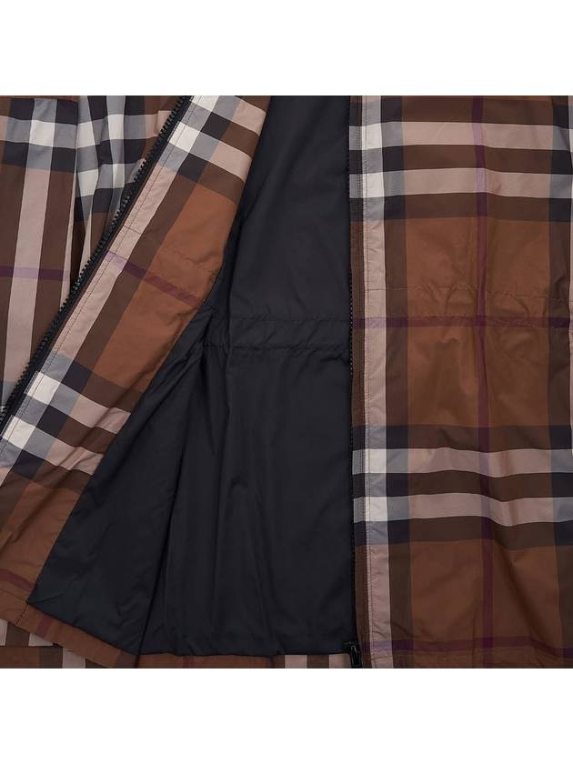 Check Hoodie Jacket Dark Birch Brown - BURBERRY - BALAAN.