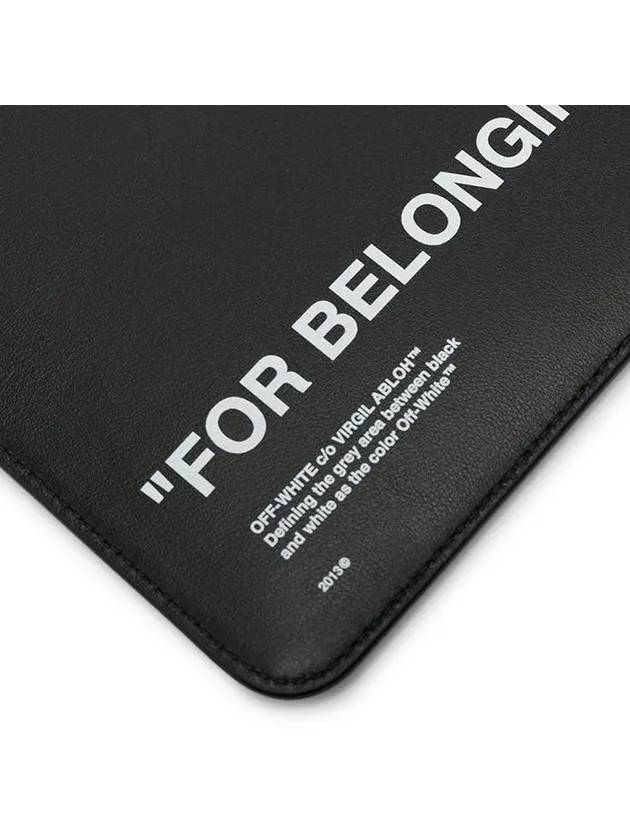 For Belonging Logo Print Clutch Bag Black - OFF WHITE - BALAAN.