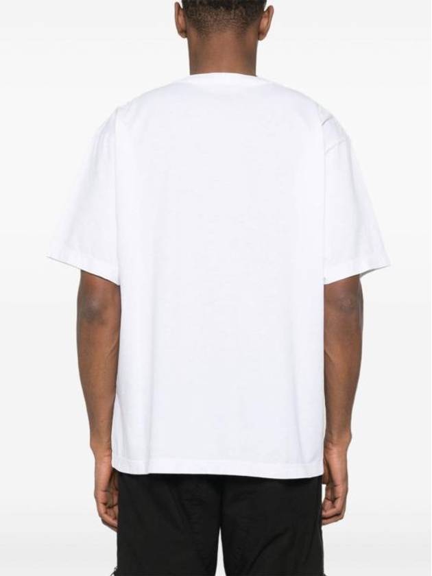 Logo Print Short Sleeve T-Shirt White - STONE ISLAND - BALAAN 4