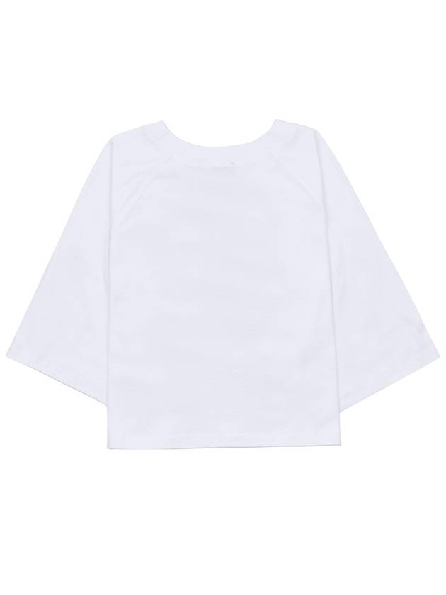 Women's Boke Cotton Crop Short Sleeve T-Shirt White - KENZO - BALAAN 3