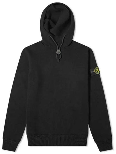 Waffen Hooded Knit Top Black - STONE ISLAND - BALAAN 2