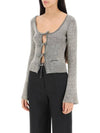 Sparkle Rib Tie Band Lurex Polyester Blouse Grey - GANNI - BALAAN 5