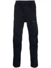 Logo Patch Tapered Straight Pants Black - CP COMPANY - BALAAN 2