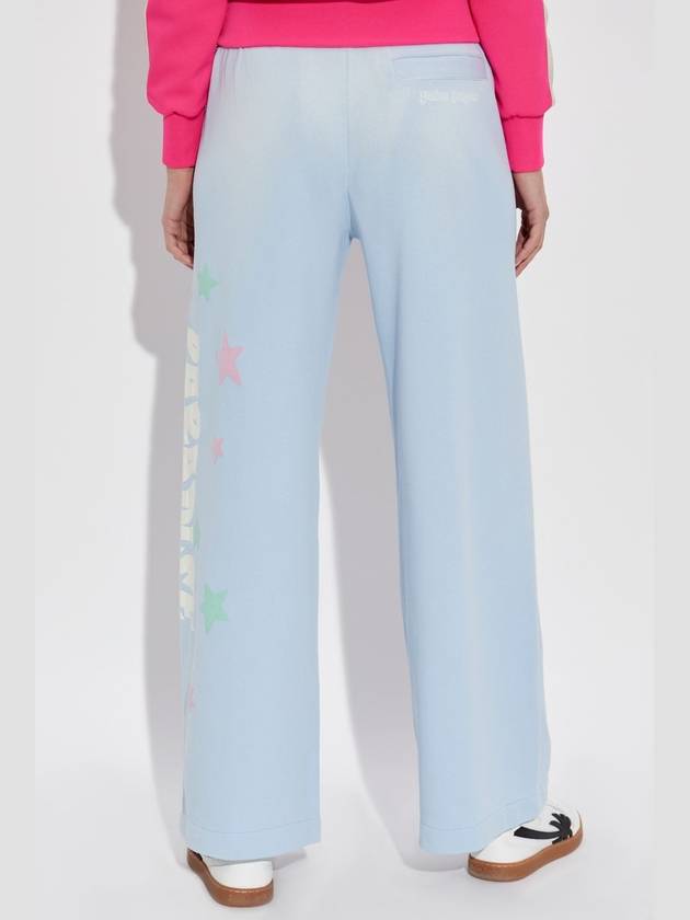 Palm Angels Sweatpants With Print, Women's, Light Blue - PALM ANGELS - BALAAN 4