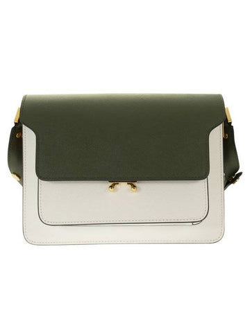 Saffiano Trunk Medium Shoulder Bag Green - MARNI - BALAAN 1