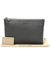 355261 Khaki Intrecciato Nappa Large Pouch Clutch - BOTTEGA VENETA - BALAAN 2