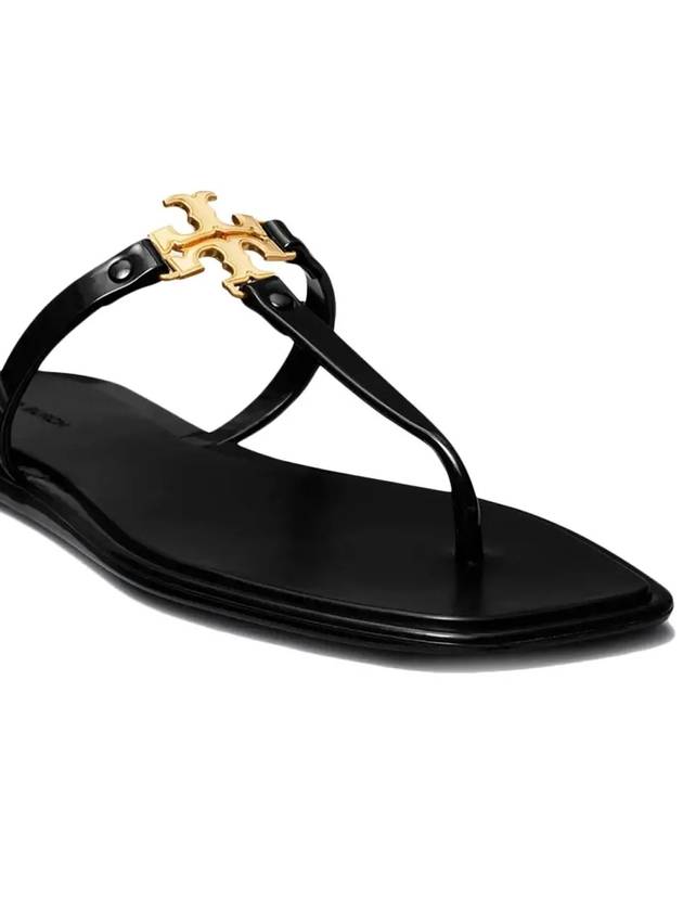 Roxanne Jelly Logo Flip Flops Black - TORY BURCH - BALAAN 5