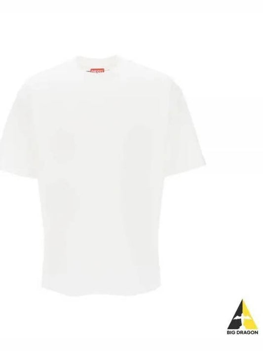 Maxi Oval D Embroidery Short Sleeve T-Shirt White - DIESEL - BALAAN 2
