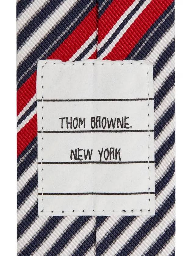 Jacquard Wrap Three Stripe Silk Tie - THOM BROWNE - BALAAN 4