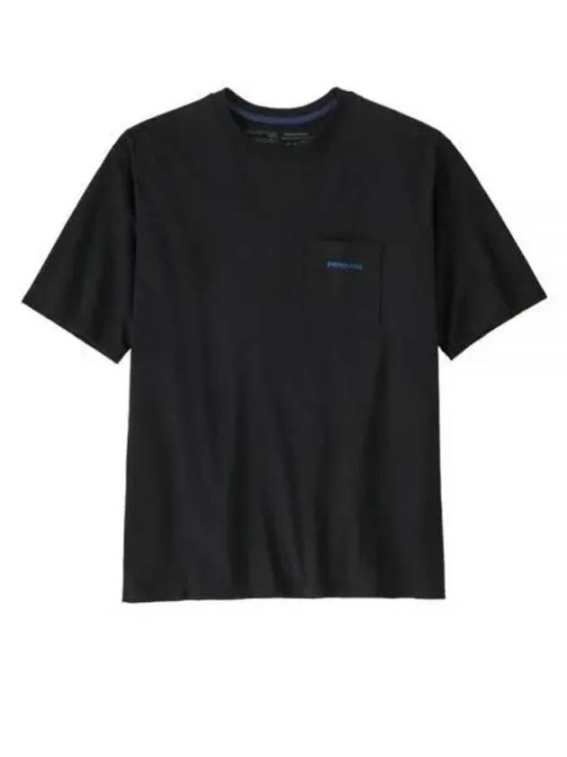 Men's Boardshort Logo Pocket Cotton Short Sleeve T-Shirt Ink Black - PATAGONIA - BALAAN 2