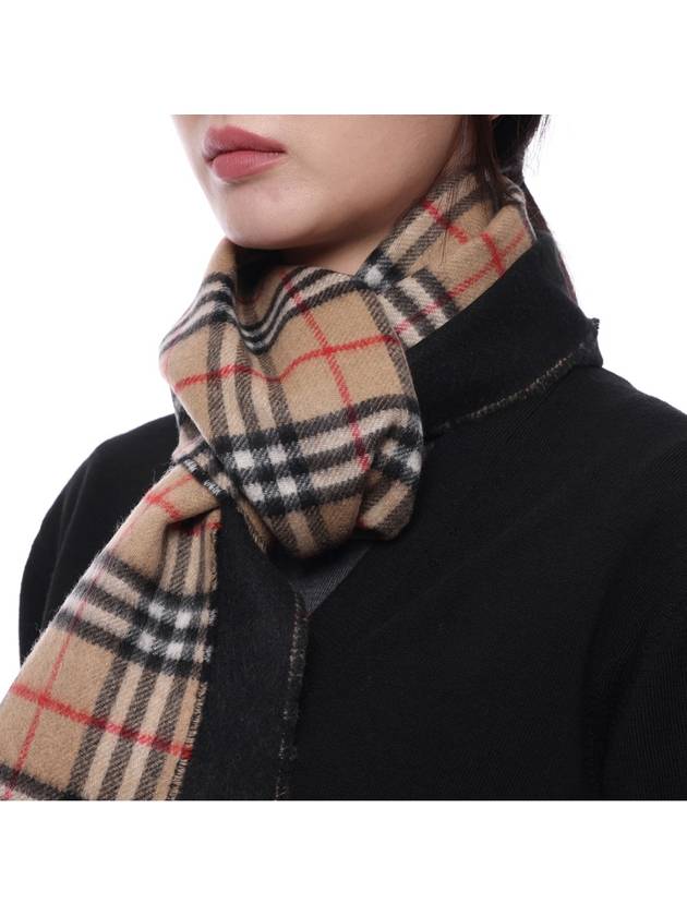 Check Cashmere Scarf Black - BURBERRY - BALAAN 6