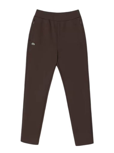 Women's CP Chouli Basic Straight Pants Brown - LACOSTE - BALAAN 1