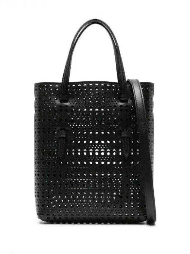 Mina NS openwork leather tote bag - ALAIA - BALAAN 1