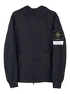 Men's Wappen Patch Softshell Zip Up Hoodie Black - STONE ISLAND - BALAAN 2