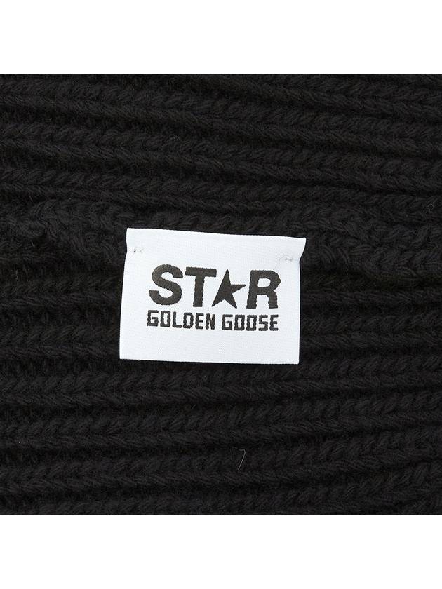 Star Logo Ribbed Wool Beanie Black - GOLDEN GOOSE - BALAAN 6