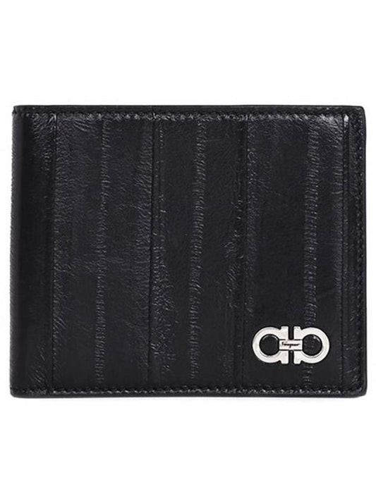 Cartera Gancini Metal Logo Half Wallet Black - SALVATORE FERRAGAMO - BALAAN 2