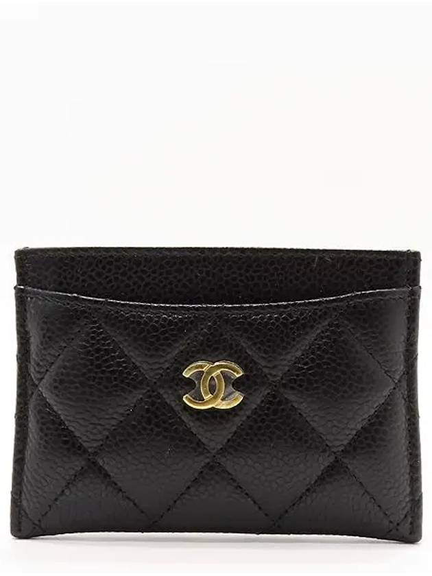 AP0213 Black grained calf caviar skin COCO gold logo classic card holder Matrasse wallet - CHANEL - BALAAN 2