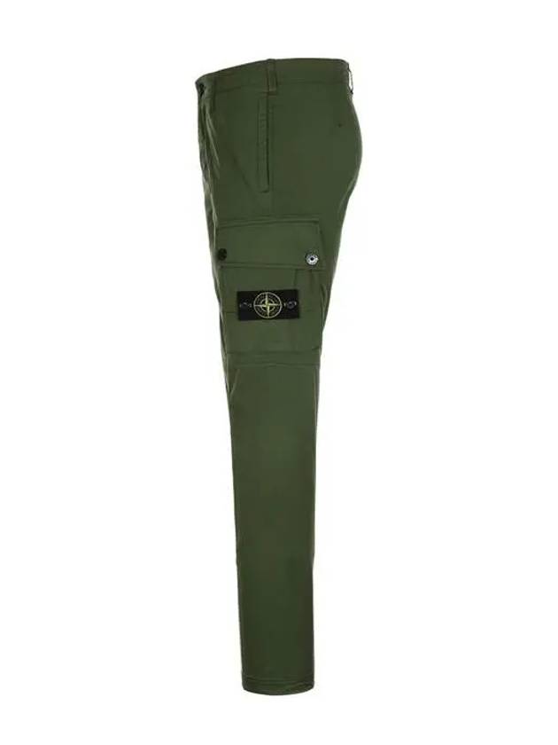 Wappen Patch Cotton Straight Pants Military Green - STONE ISLAND - BALAAN 4