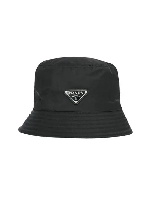 Re-Nylon Triangle Logo Bucket Hat Black - PRADA - BALAAN 2