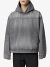 Distressed Denim Hoodie Black - BALENCIAGA - BALAAN 2