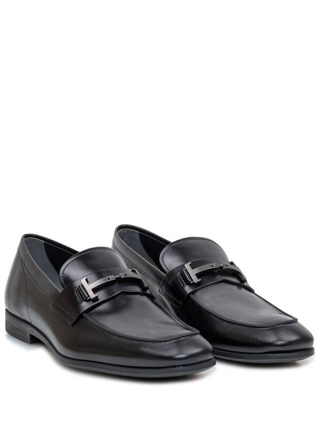 Double T Leather Loafers Black - TOD'S - BALAAN 3