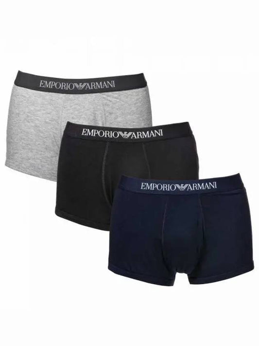 Logo Pure Cotton Briefs 3-Pack - EMPORIO ARMANI - BALAAN.