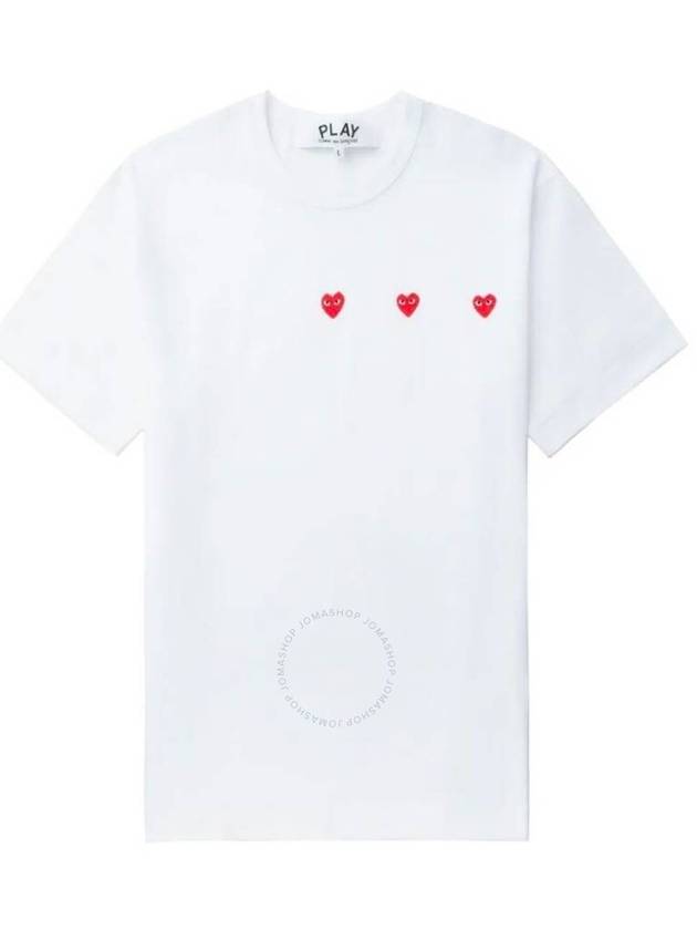 Cdg Play Triple Heart Short Sleeve T Shirt Size Large - COMME DES GARCONS PLAY - BALAAN 1