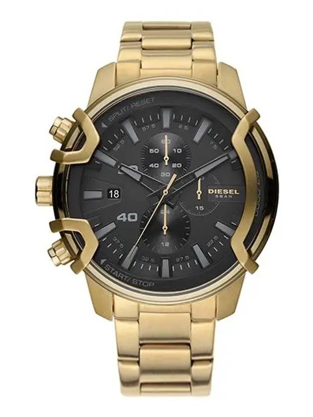 Griffed Quartz Chronograph 48mm Black Stainless Steel Watch Gold - DIESEL - BALAAN 2