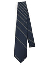 Navy polyester striped pattern tie - OSCAR DE LA RENTA - BALAAN 3