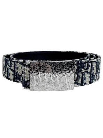 Oblique Square Buckle Reversible Belt Black Beige - DIOR - BALAAN 2