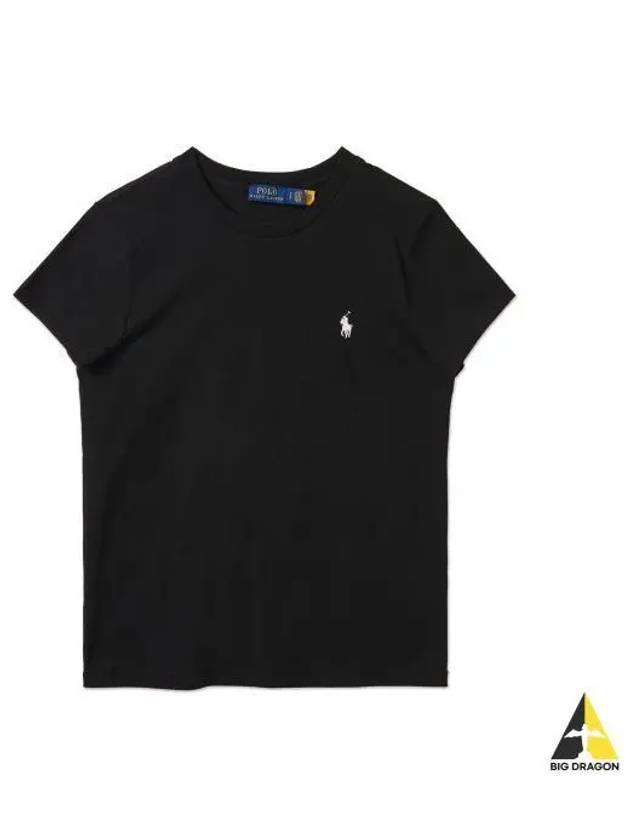 W Cotton Jersey Crew Neck Tee Black - POLO RALPH LAUREN - BALAAN 1