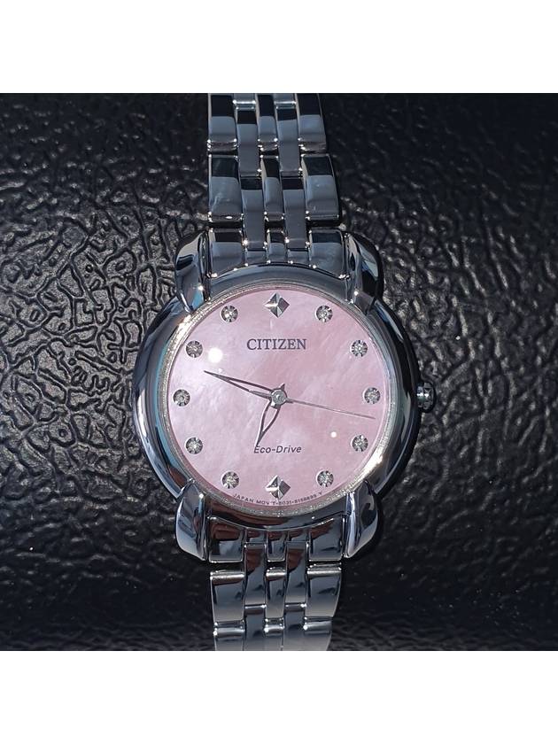 Diamond index dial pink motherofpearl motherofpearl steel watch women's watch - CITIZEN - BALAAN 3