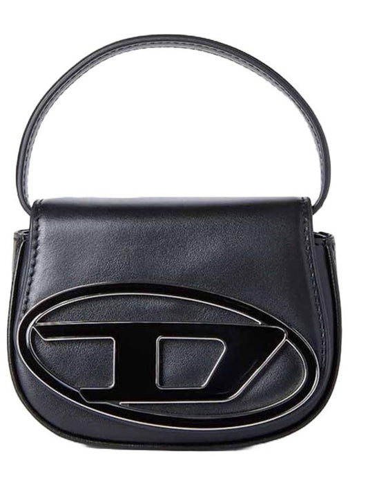 1DR Round Logo Leather Mini Shoulder Bag Black - DIESEL - BALAAN 1