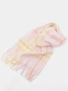 Checked Cashmere Fringe Scarf Pink - BURBERRY - BALAAN 2