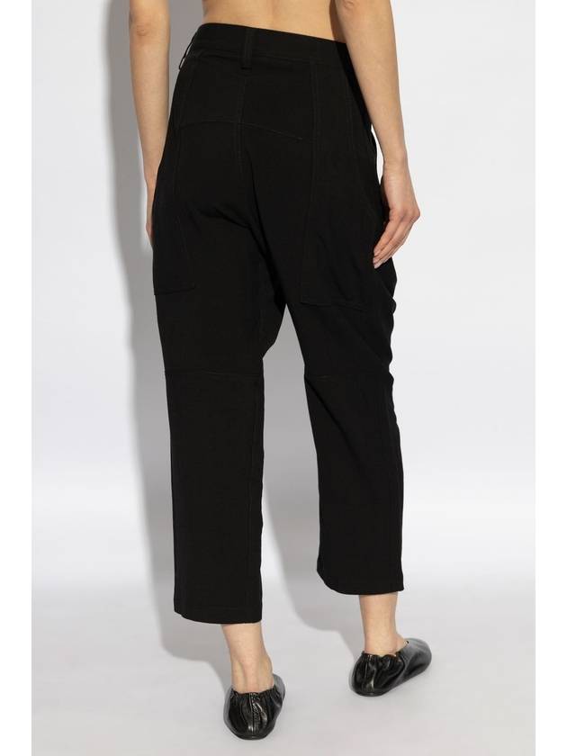 Yohji Yamamoto Wide-leg Trousers, Women's, Black - YOHJI YAMAMOTO - BALAAN 4