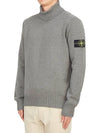 Wappen Patch Loose Fit Cotton Turtleneck Grey - STONE ISLAND - BALAAN 3