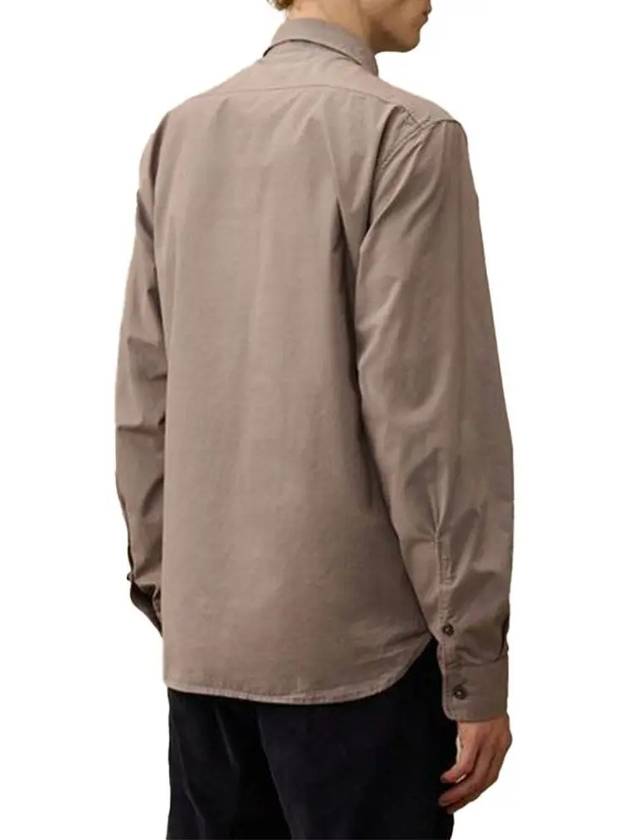 Organic Gabardine Buttoned Lens Long Slevee Shirt Purple - CP COMPANY - BALAAN 4