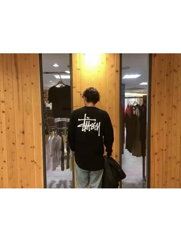 Basic Long Sleeve T-Shirt Black - STUSSY - BALAAN 4