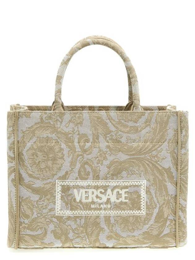 Barocco Athena Small Calf Leather Tote Bag Beige - VERSACE - BALAAN 2