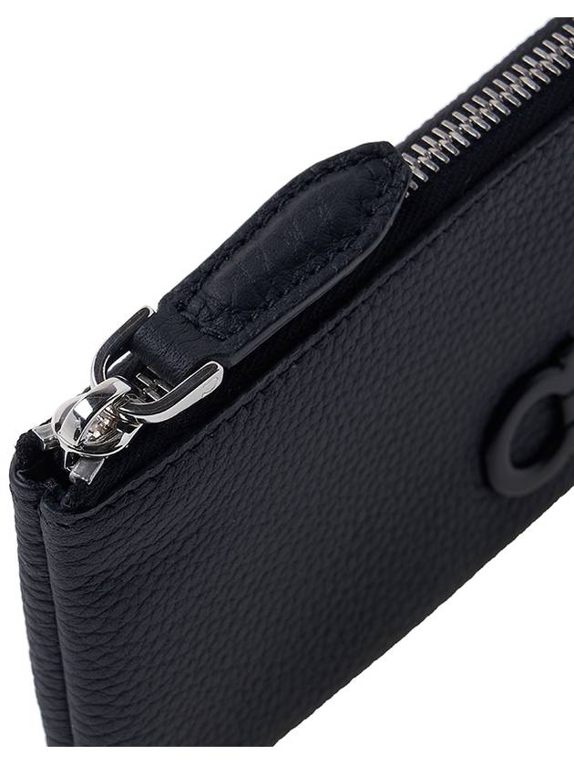 Gancini Zipper Card Wallet Black - SALVATORE FERRAGAMO - BALAAN 8