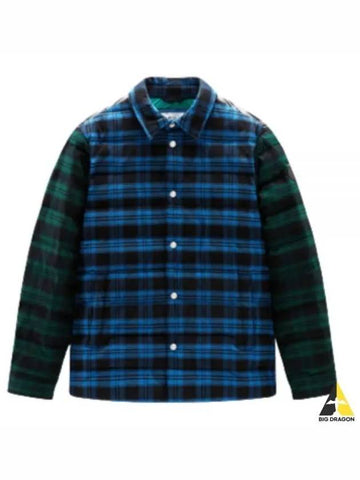 CFWOOS0080MRUT3331 31073 Checked down shirt jacket - WOOLRICH - BALAAN 1