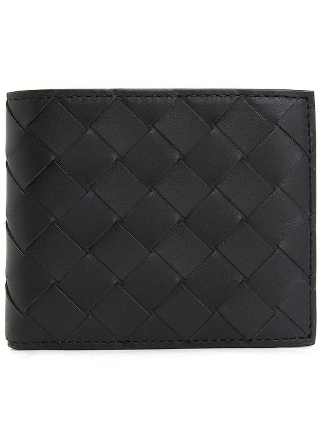 Intrecciato Leather Half Wallet Black - BOTTEGA VENETA - BALAAN 2