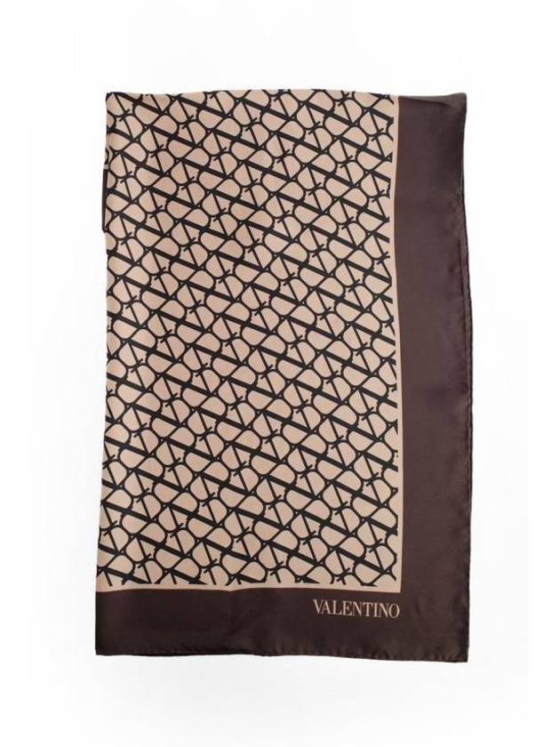 Iconographe Silk Scarf Brown - VALENTINO - BALAAN 1