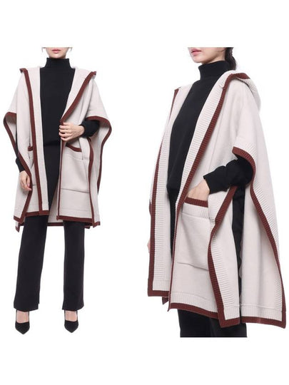 Logo Wool Cashmere Cape Ivory - BURBERRY - BALAAN 2