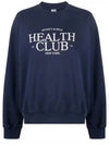 Logo Print Cotton Long Sleeve T-Shirt Navy - SPORTY & RICH - BALAAN 2