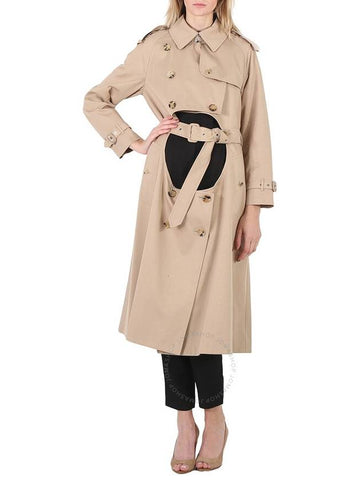 Burberry Cotton Gabardine Step-through Double-breasted Trench Coat, Brand Size 8 (US Size 6) - BURBERRY - BALAAN 1