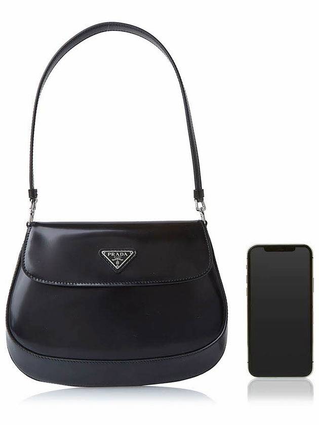 Cleo Brushed Flap Shoulder Bag Black - PRADA - BALAAN 7